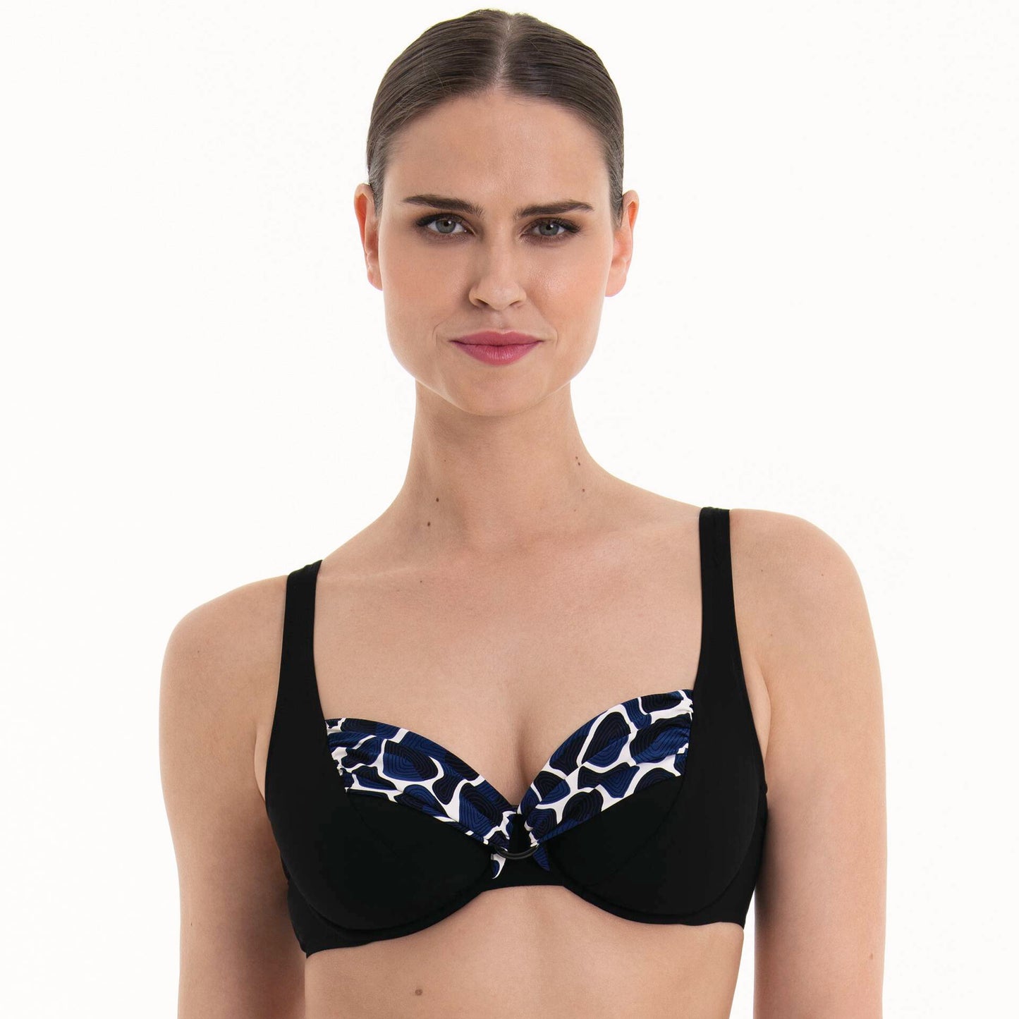 HERMINE Bikini-Top mit B�gel (Schwarz/Pool Blue)