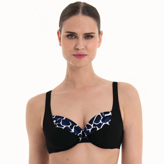 HERMINE Bikini-Top mit B�gel (Schwarz/Pool Blue)