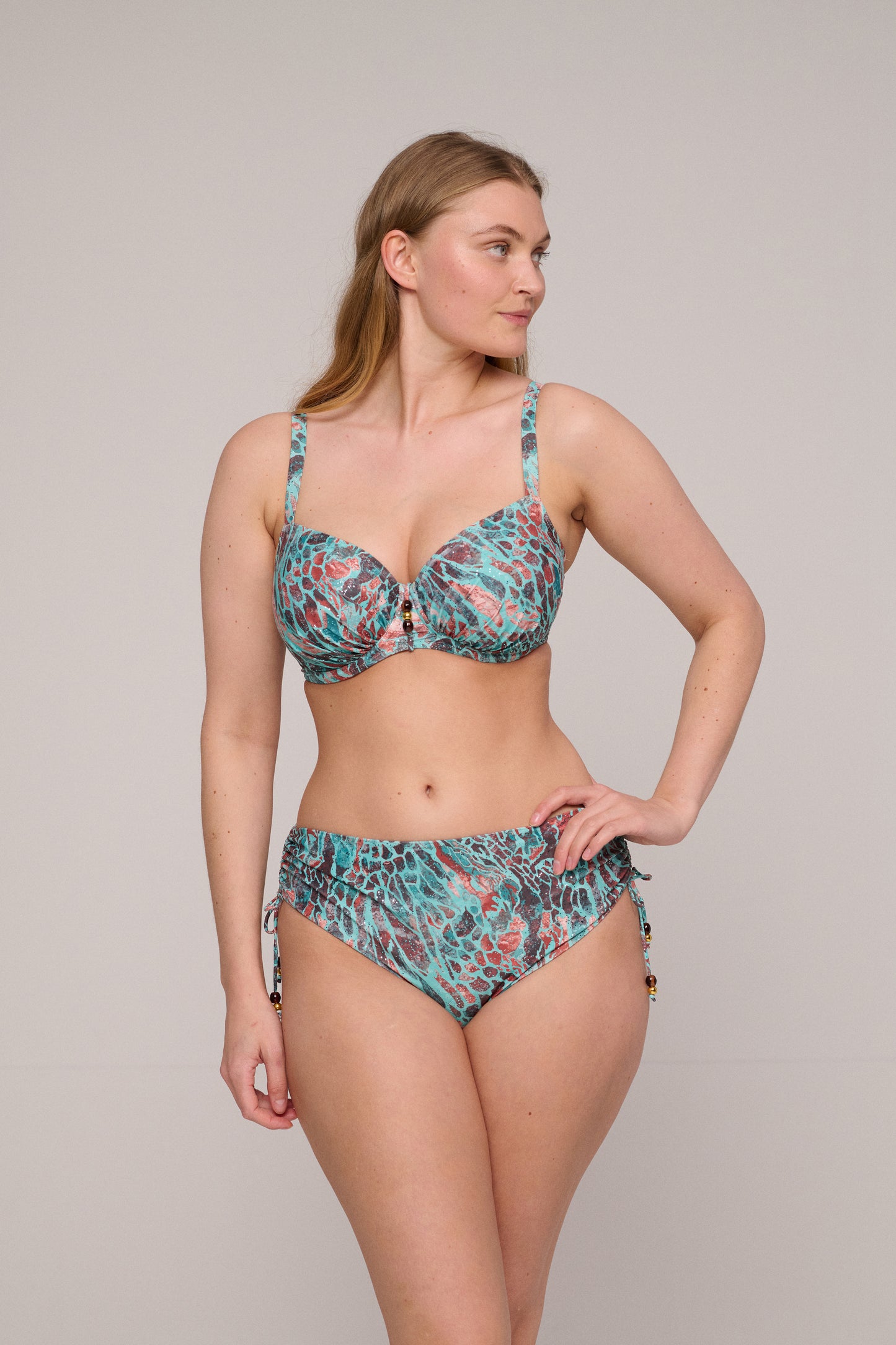 RIYAD Bikini Taillenslip (Turquoise Seas)