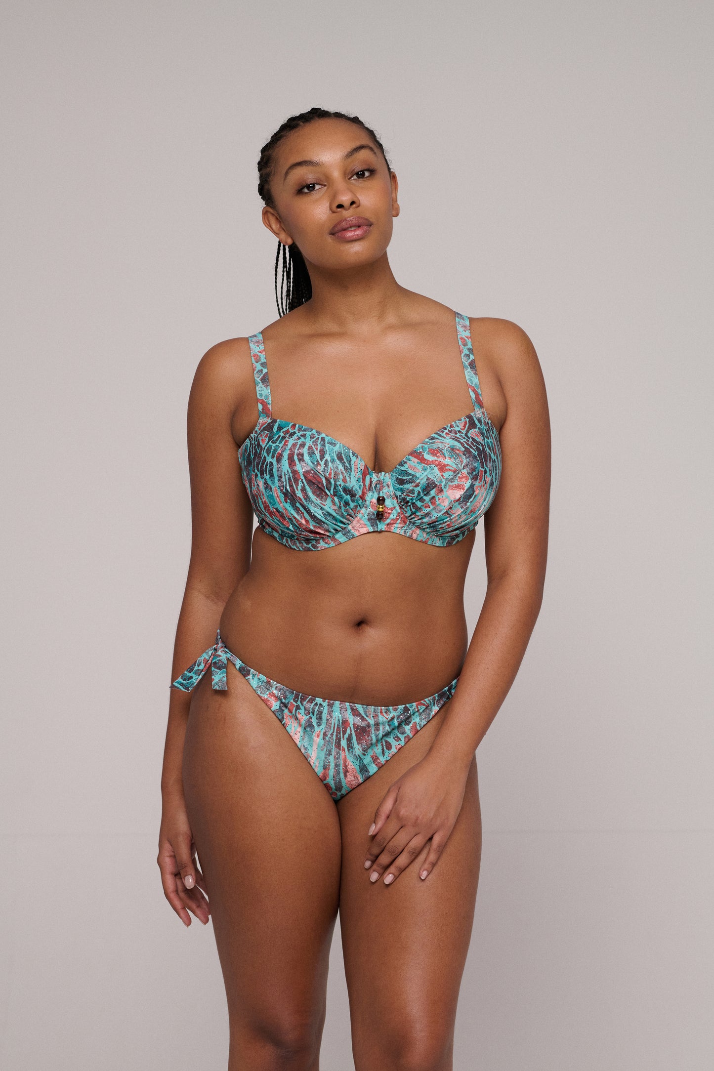 RIYAD Bikini Hüftslip m. Schnur (Turquoise Seas)