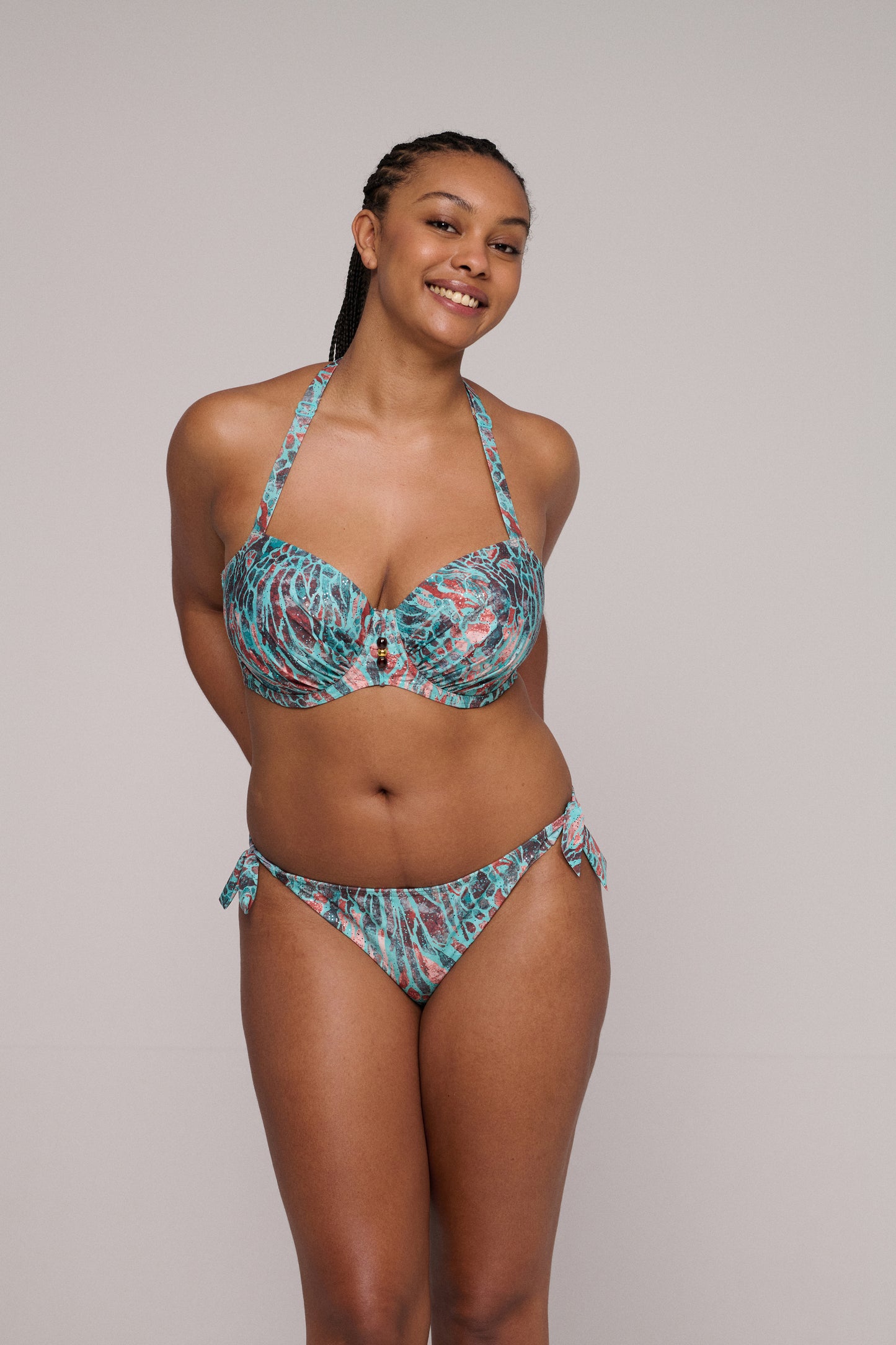 RIYAD Bikini Hüftslip m. Schnur (Turquoise Seas)