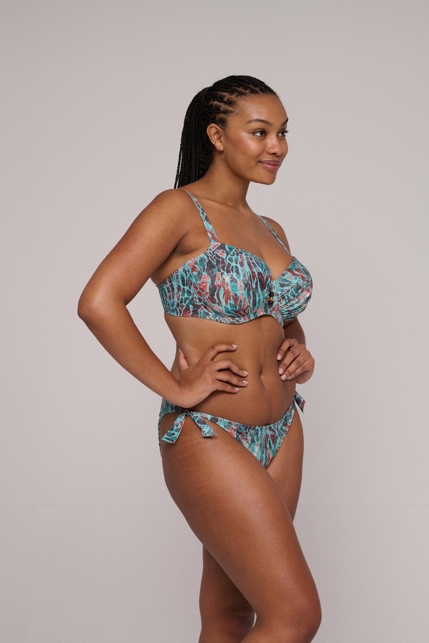 RIYAD Bikini Hüftslip m. Schnur (Turquoise Seas)